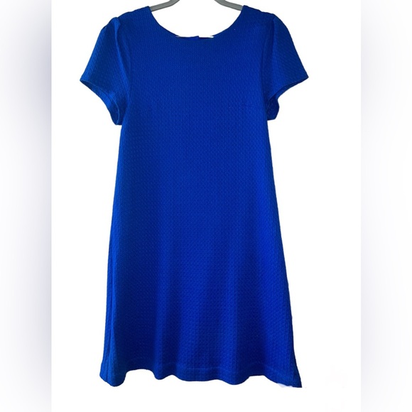 Anthropologie Maeve 60s Retro Textured Short Sleeve Shift Dress Size Small Blue - Picture 4 of 12